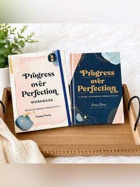 Emma Norris Progress Over Perfection Mindful Productivity Book & Workbook Set